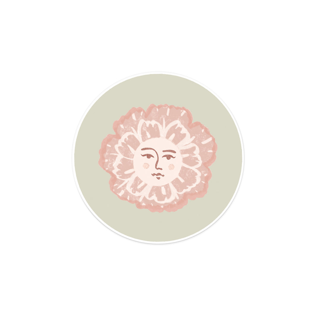 'Flowerface' Disc Sticker