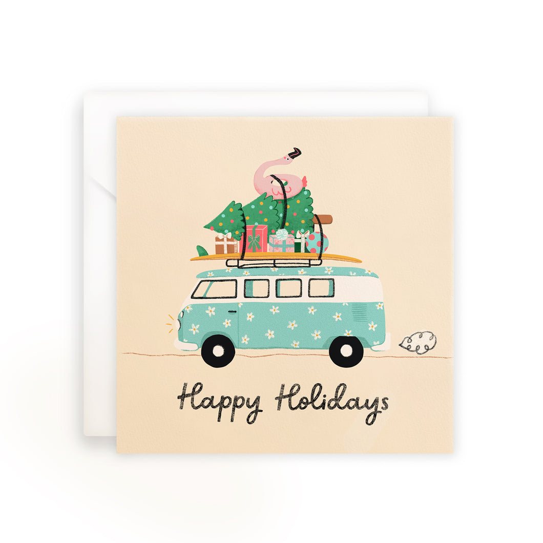 'Happy Holidays' Square Greeting Card