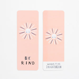 be kind book mark sun happy front back pastel