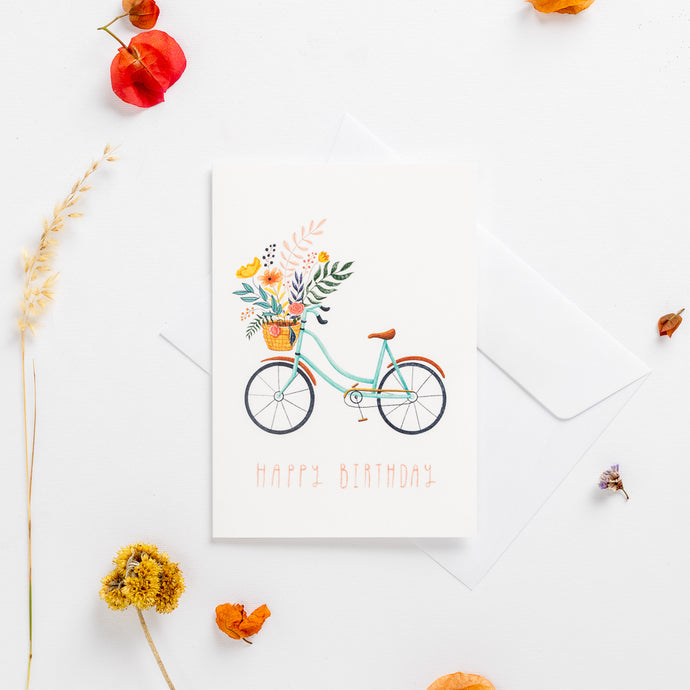 greeting cards happy birthday bicycle wonder meyer illustration