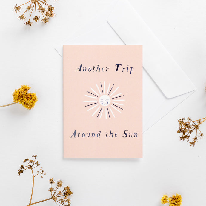 greeting card sun pink wonder meyer illustrations trip adventure pastel