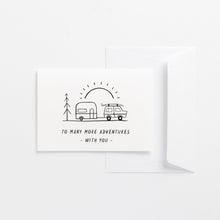 Load image into Gallery viewer, greeting card adventure holiday caravan line art cute envelope