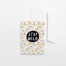 Load image into Gallery viewer, greeting card stay wild cheetahs Africa pattern illustrated envelope