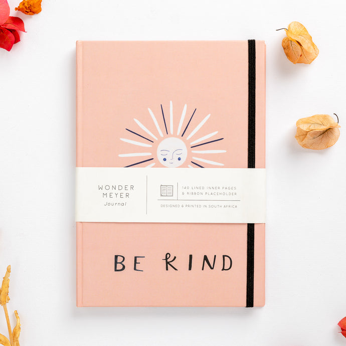 hard cover note book sun happy be kind love happiness lined