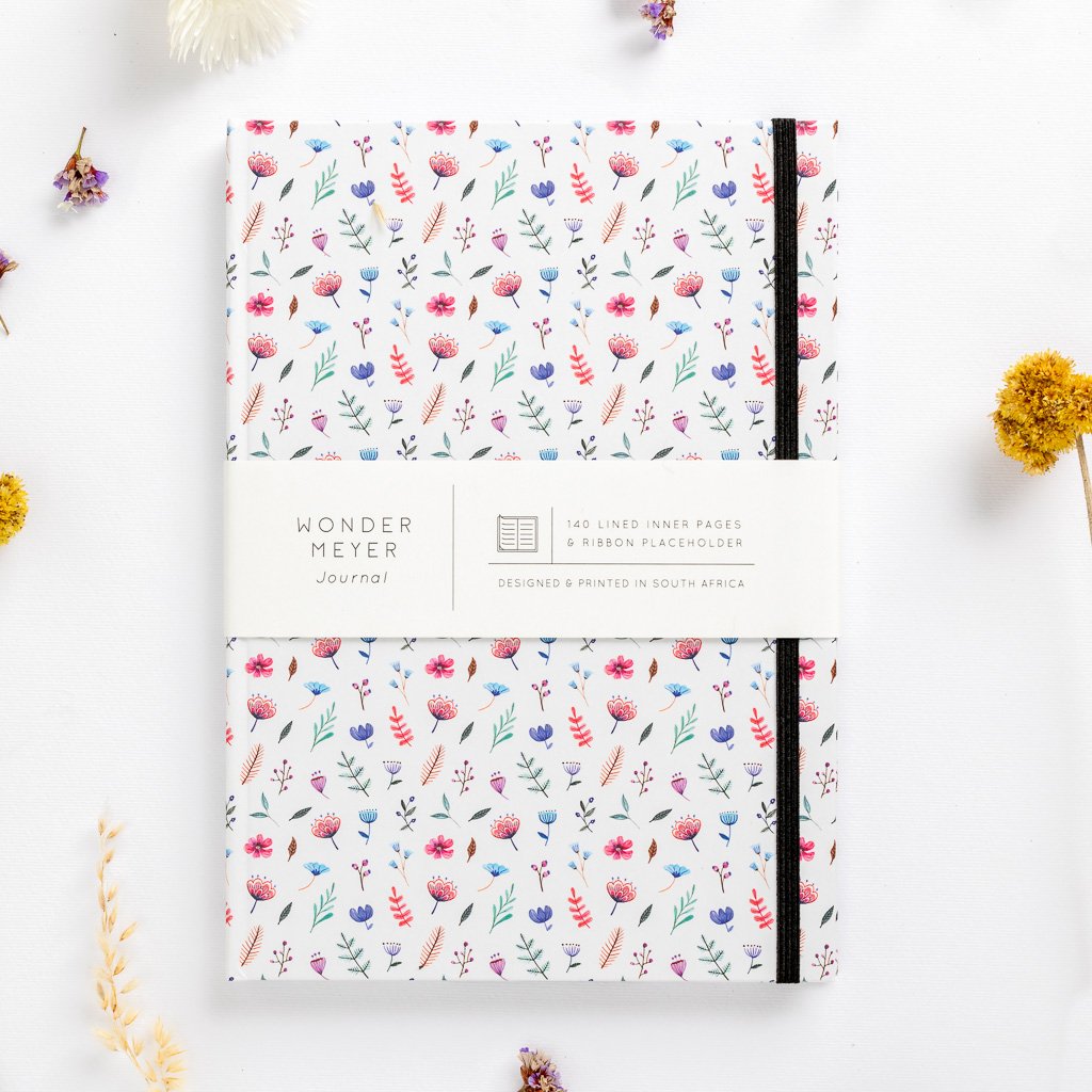 flower bomb pattern notebook hard cover pastel girls girly ladies diary lined