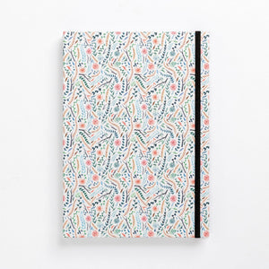 clean pattern flowers meadow colourful floral hard cover notebook diary