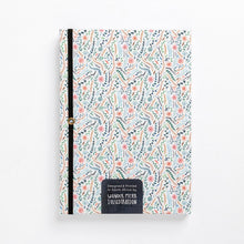 Load image into Gallery viewer, back flowers meadow colourful floral hard cover notebook diary