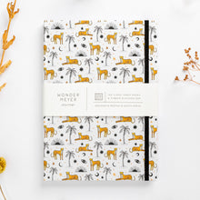 Load image into Gallery viewer, cheetah notebook palms sun eyes moon diary journal