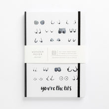 Load image into Gallery viewer, monochrome tits boobies boobs breast notebook women black white sizes shapes front
