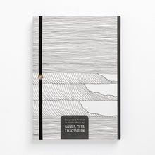 Load image into Gallery viewer, wave notebook monochrome hard cover lined journal back