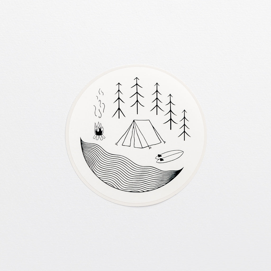 license disk camping wonder meyer illustrations tent forest fire