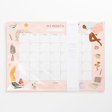 Load image into Gallery viewer, year planner month to month hand drawn illustrations super hero women yoga ramen star cat a3