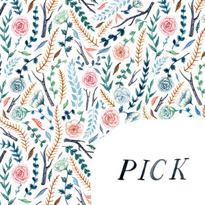 pick flowers not fights floral pattern water colour hand drawn detail